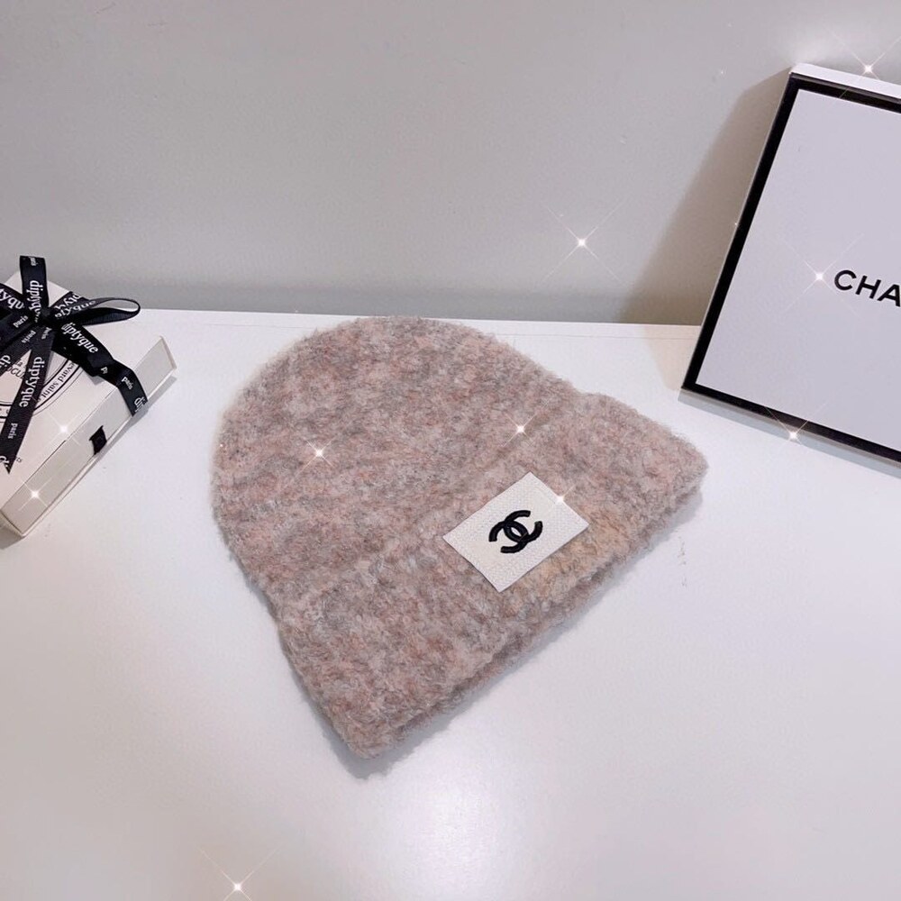 Chanel Bouclé Knit Beanie with CC Patch - Picture 6 of 9